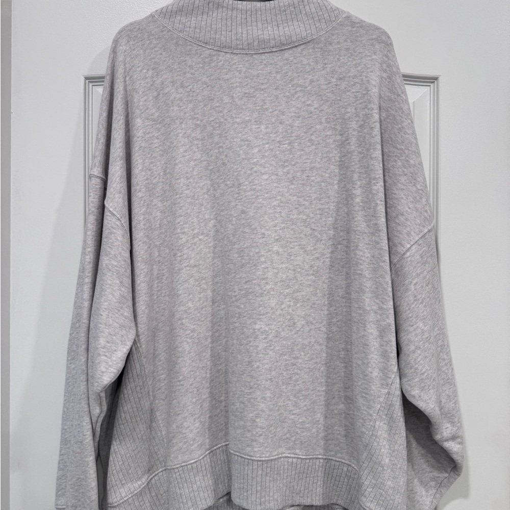 Aerie Down to Earth Mock Neck Sweatshirt Gray Size XXL NWT